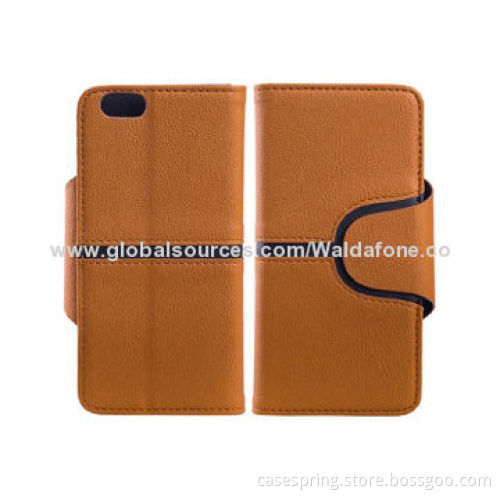 PU leather case for iPhone 6 with card slots and splicing design